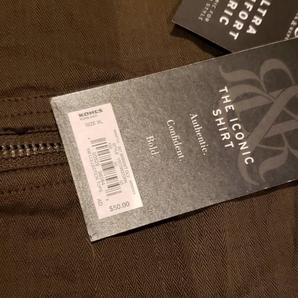 Rock & Republic Men's Olive Button Dow - Picture 2 of 5